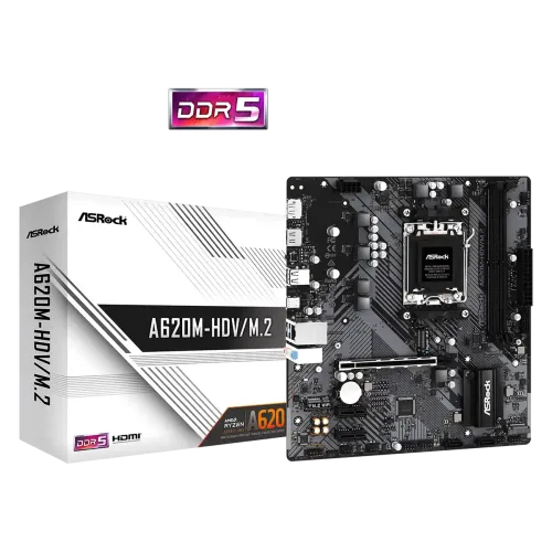 ASRock A620M-HDV/M.2 AM5 DDR5 Micro ATX Motherboard